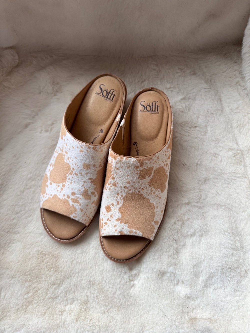 Sofft mules pony hair 9.5